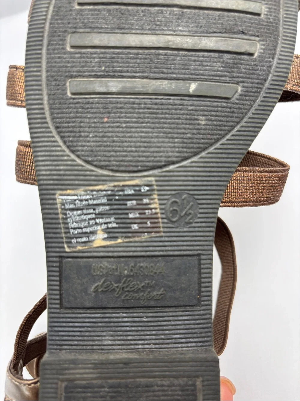 Dexflex Comfort Womens 6.5 Bronze Strappy Gold Studded Gladiator Sandals#478‎